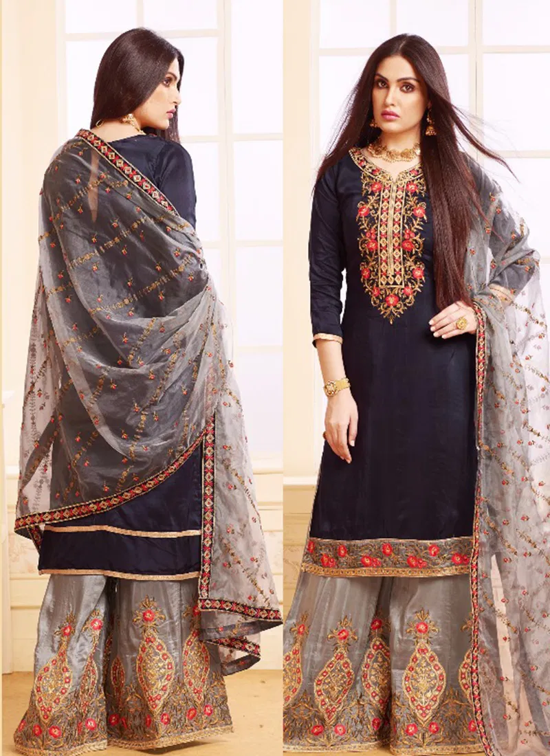Your Choice Upada Silk Wedding Party Wear Embroidered Shara Suit Collction with Organza Dupatta 3029-3032